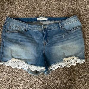 Torrid Jean Shorts w/Lace Detail